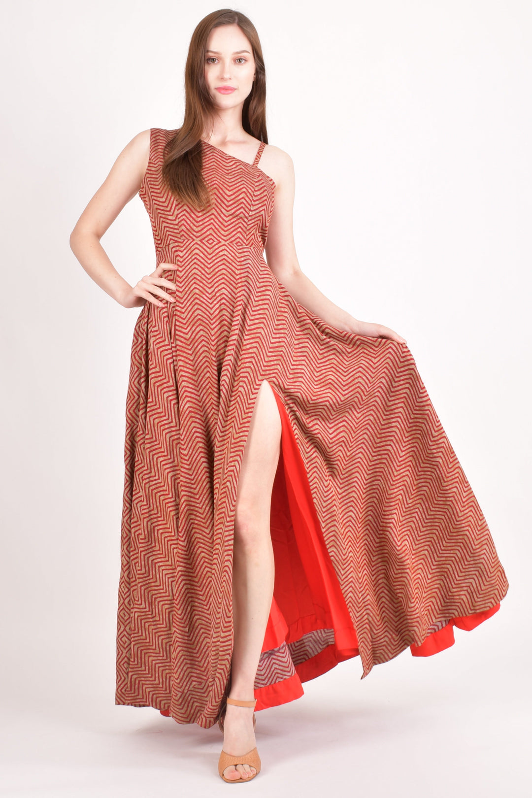 Linsey Orange Maxi Dress - Raas