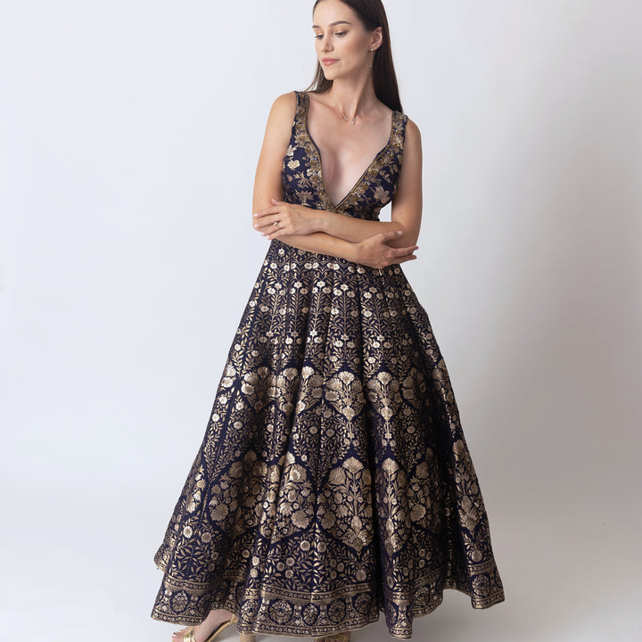 Alisha A-Line Gown with Hand Embroidery