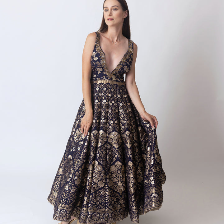 Alisha A-Line Gown with Hand Embroidery