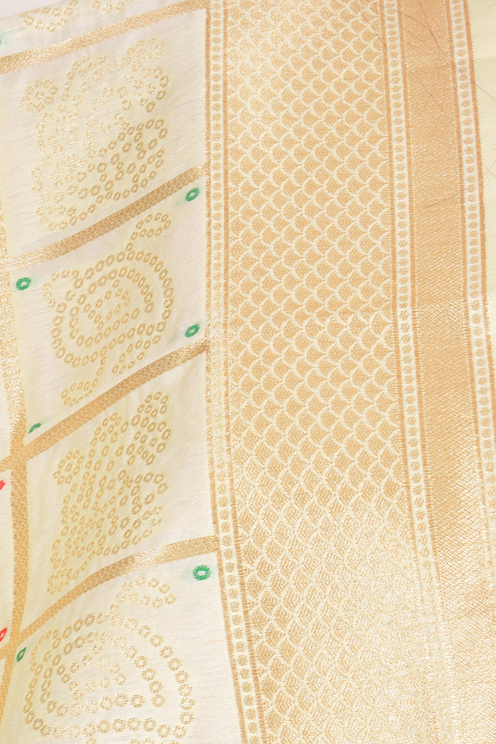 Meher Jacquard Beige Dupatta - Raas