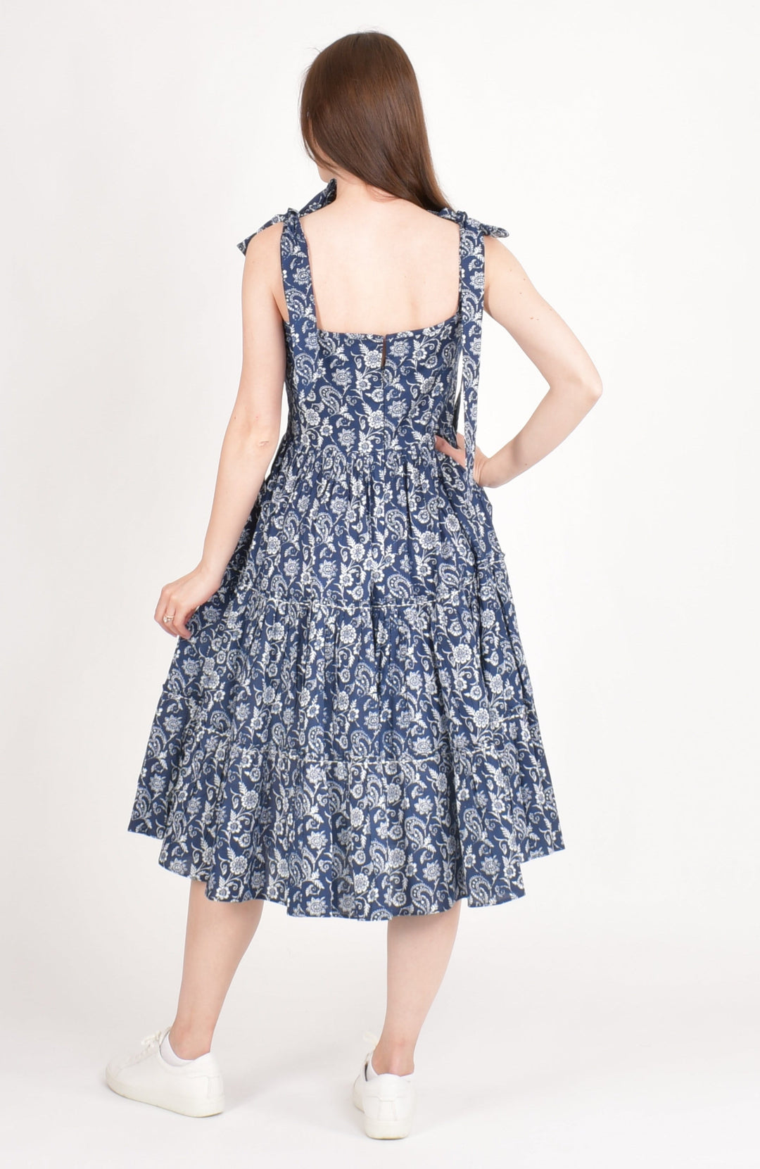 Mila Blue Tiered Midi Dress - Raas