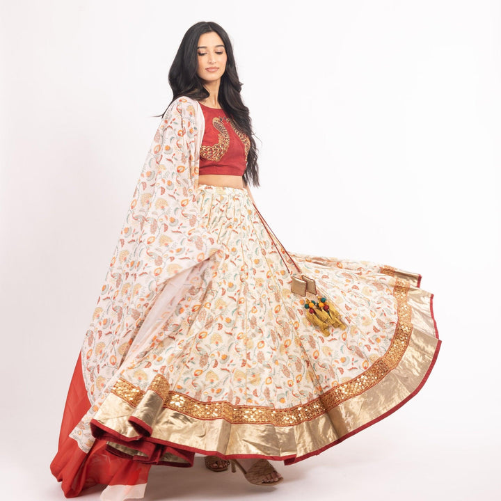 Milani Off White Lehenga Choli Set - Raas