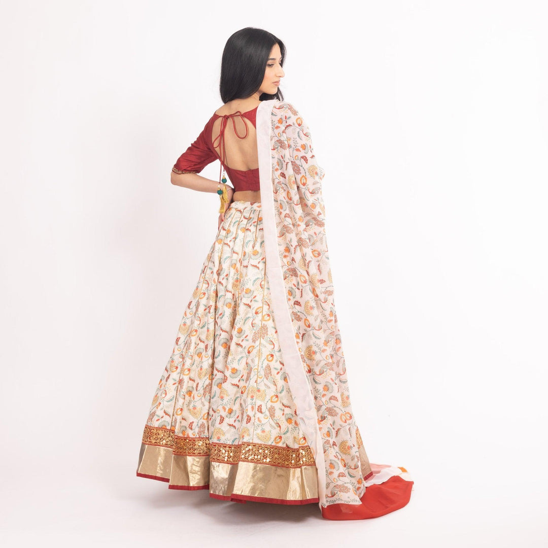Milani Off White Lehenga Choli Set - Raas