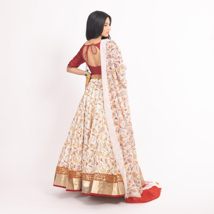 Milani Off White Lehenga Choli Set - Raas