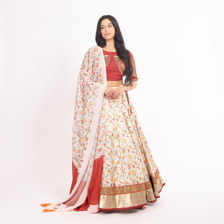 Milani Off White Lehenga Choli Set - Raas