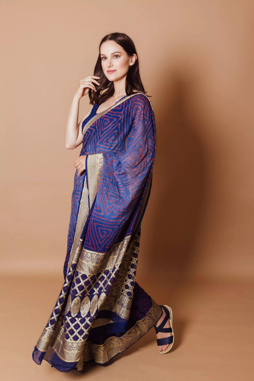Mohini Blue Pure Bandhej Georgette Saree - Raas