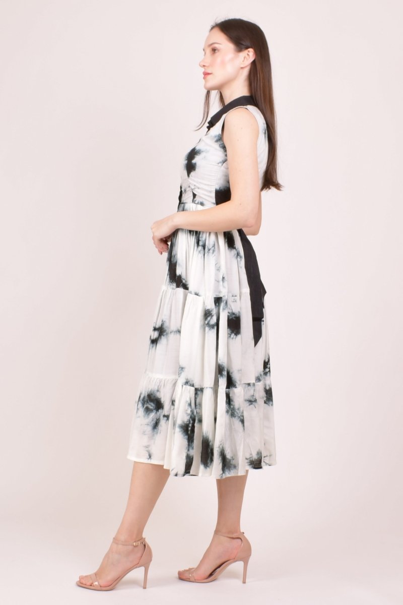 Monochrome Hand Tie Dye Midi Dress dresses RAAS