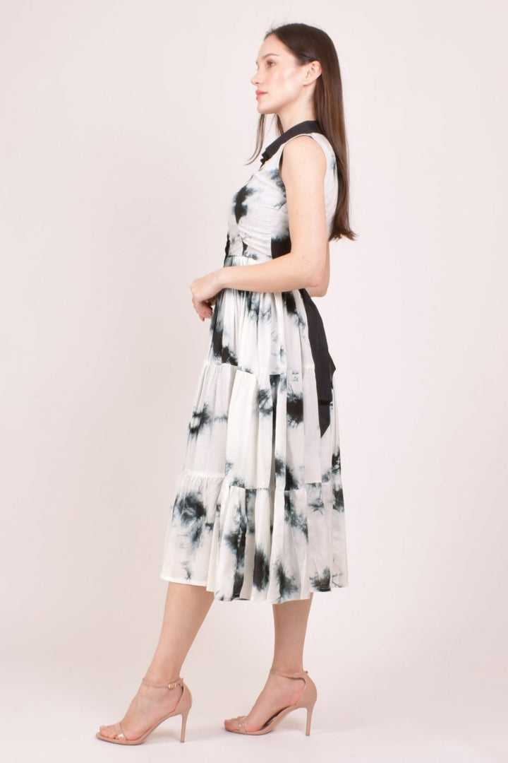 Monochrome Hand Tie Dye Midi Dress dresses RAAS