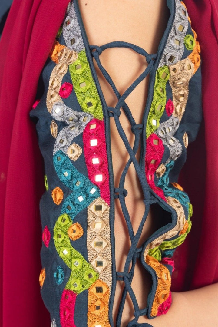 Multi - Color Embroidered Full Flare Chaniya Choli Set Chaniya choli RAAS