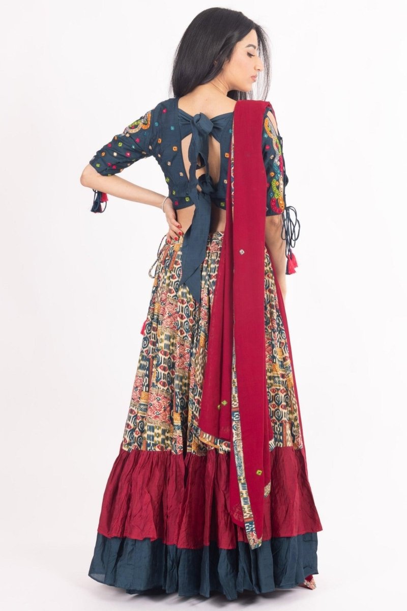 Multi - Color Embroidered Full Flare Chaniya Choli Set Chaniya choli RAAS