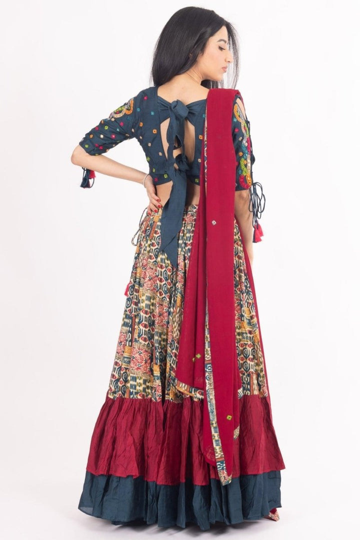 Multi - Color Embroidered Full Flare Chaniya Choli Set Chaniya choli RAAS