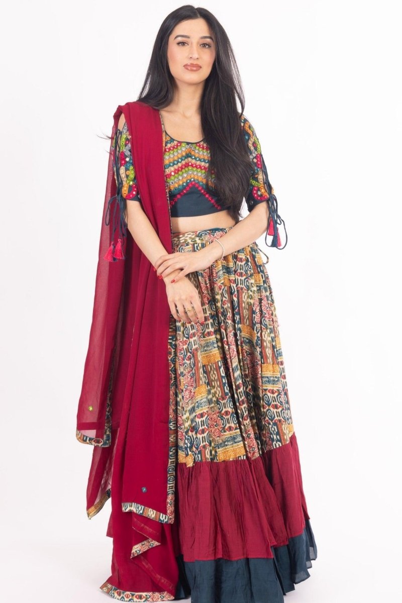 Multi - Color Embroidered Full Flare Chaniya Choli Set Chaniya choli RAAS
