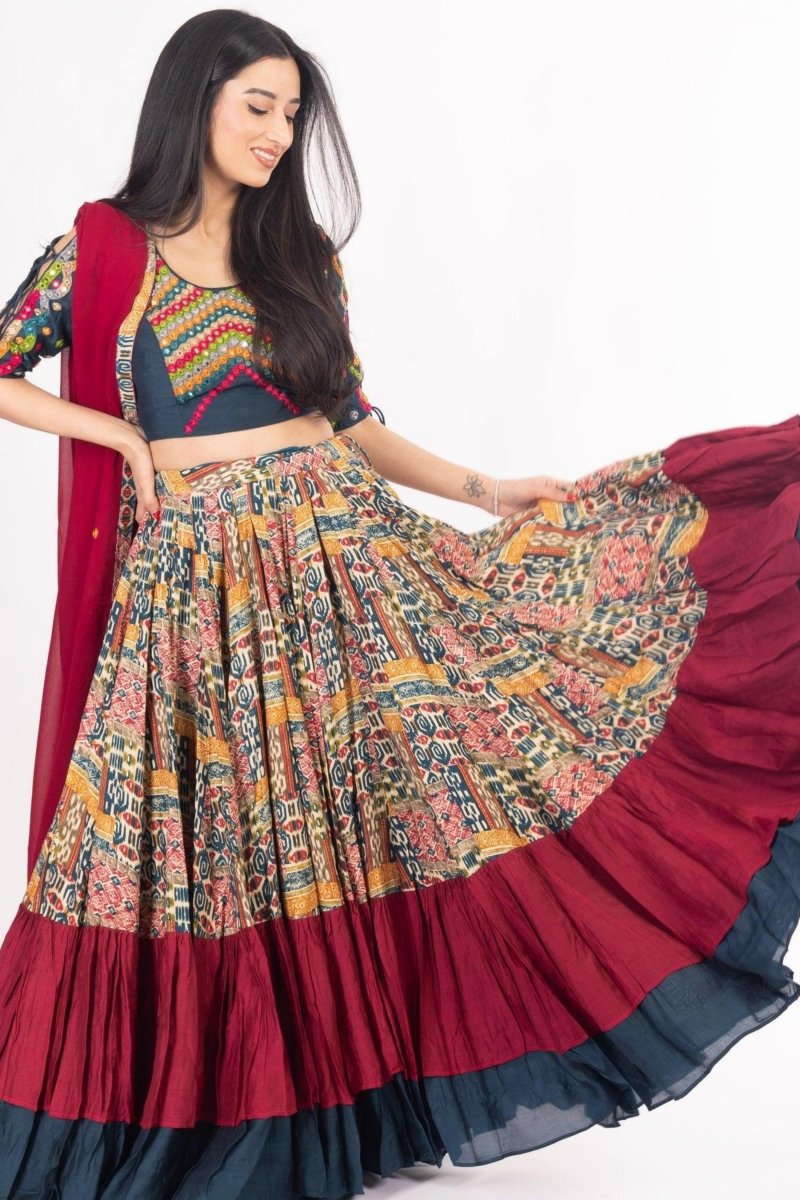 Multi - Color Embroidered Full Flare Chaniya Choli Set Chaniya choli RAAS