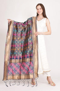 Multicolor Jacquard Dupatta With Tassels RAAS