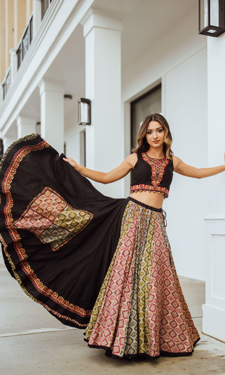 CC3660 full flare chaniya choli-[black_lehenga_choli]-[black_chaniya_choli]-[black_lehengas]