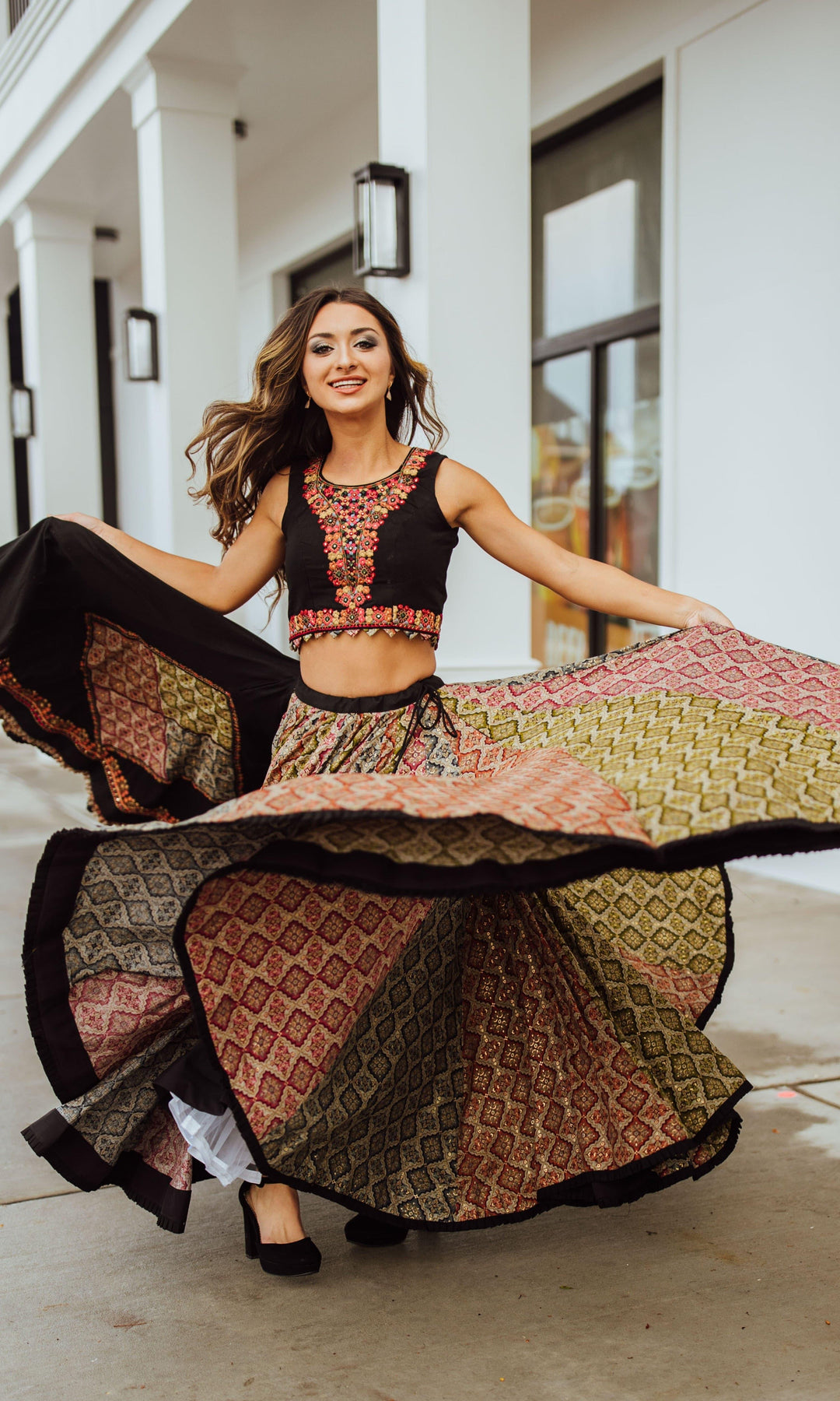 CC3660 full flare chaniya choli-[black_lehenga_choli]-[black_chaniya_choli]-[black_lehengas]