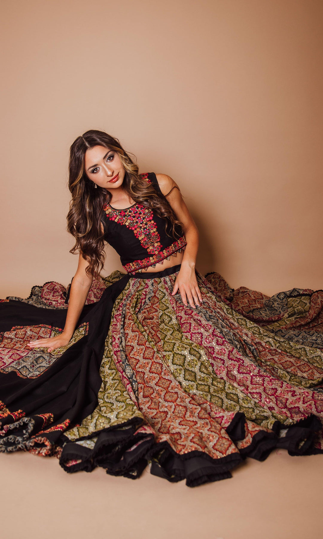 CC3660 full flare chaniya choli-[black_lehenga_choli]-[black_chaniya_choli]-[black_lehengas]