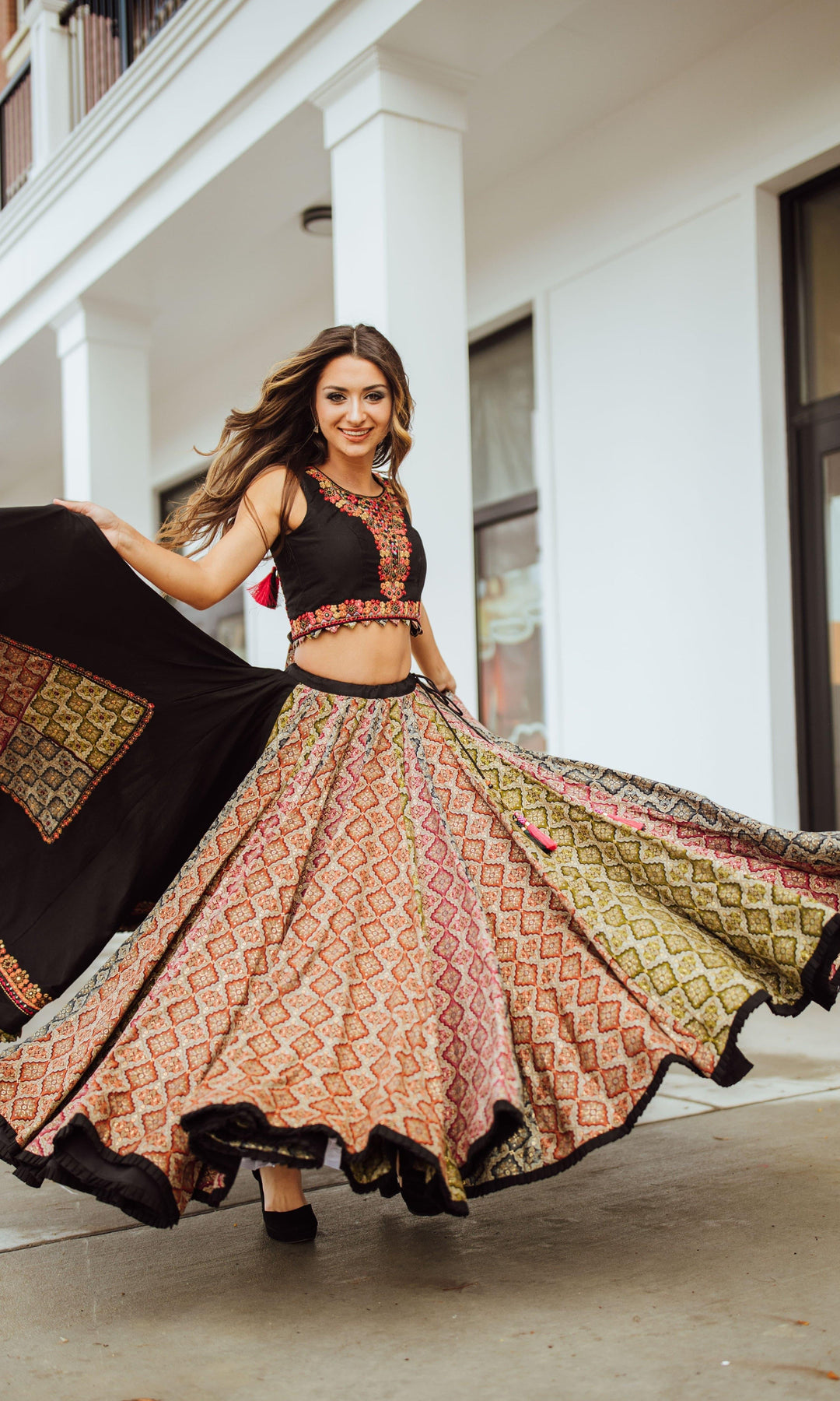 CC3660 full flare chaniya choli-[black_lehenga_choli]-[black_chaniya_choli]-[black_lehengas]