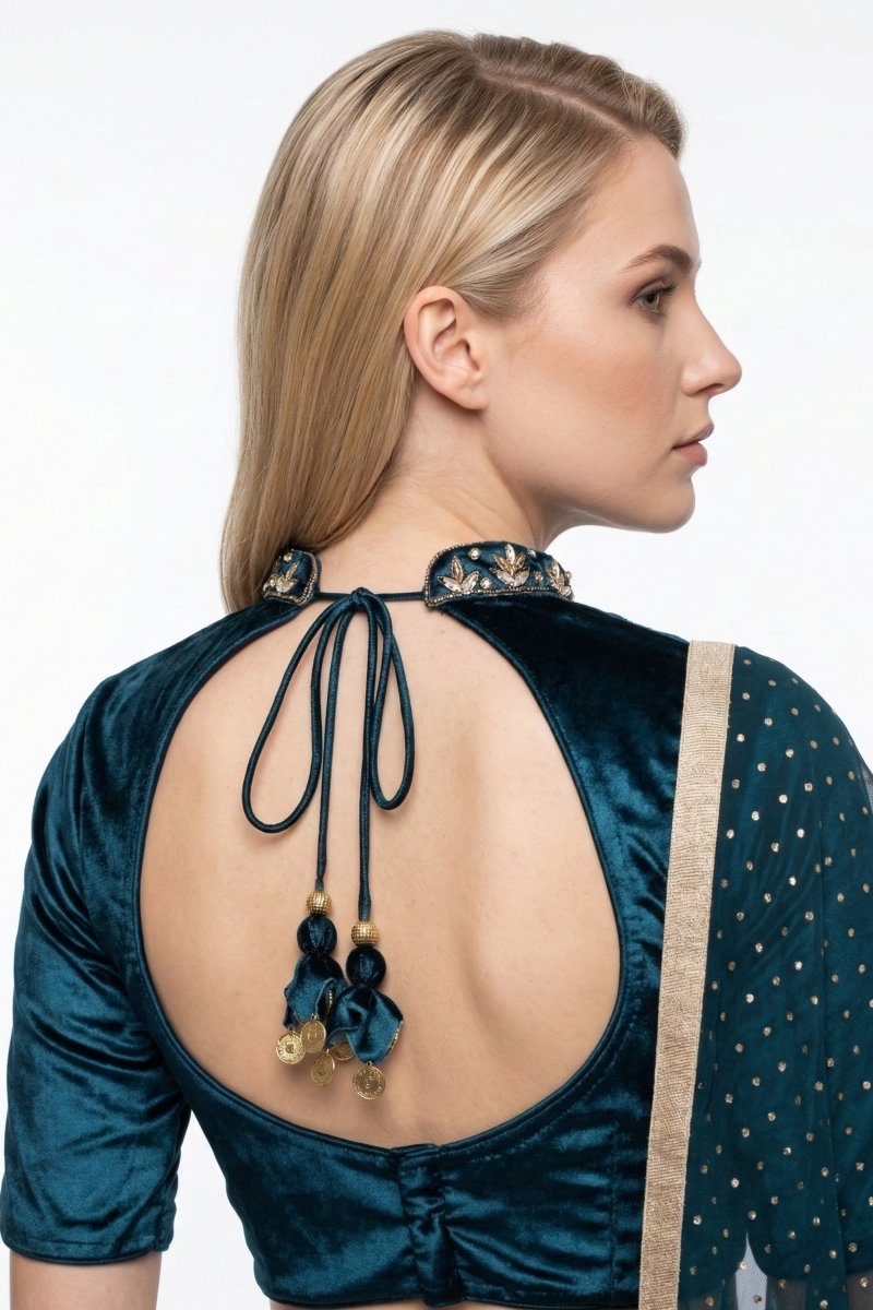 Navy Hand Embroidered Lehenga Choli CHANIYA CHOLI RAAS