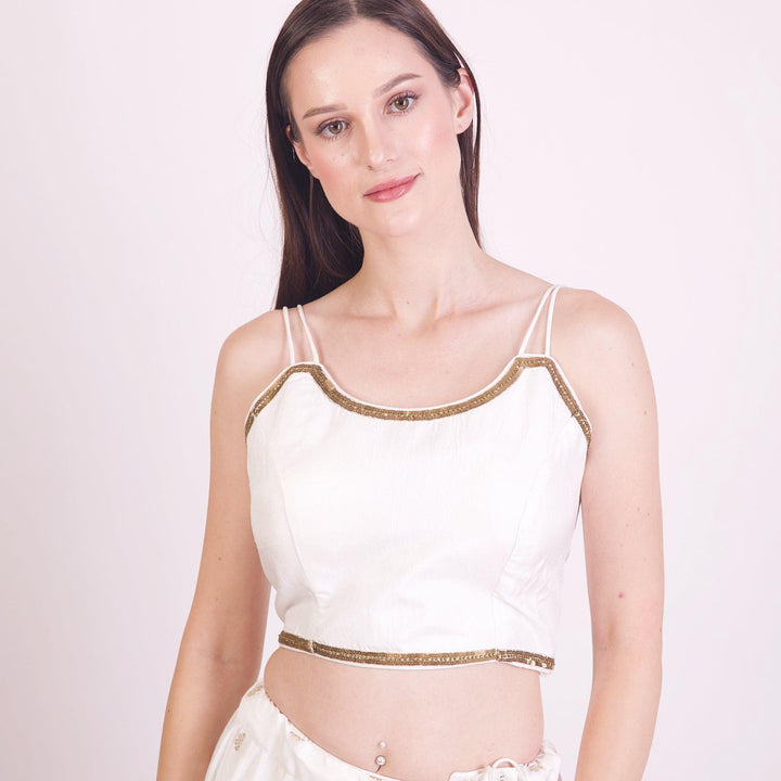 Neve Hand Embroidered White Blouse - Raas