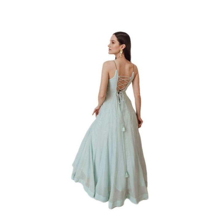 Niki Sky Blue Shimmer Gown - Raas