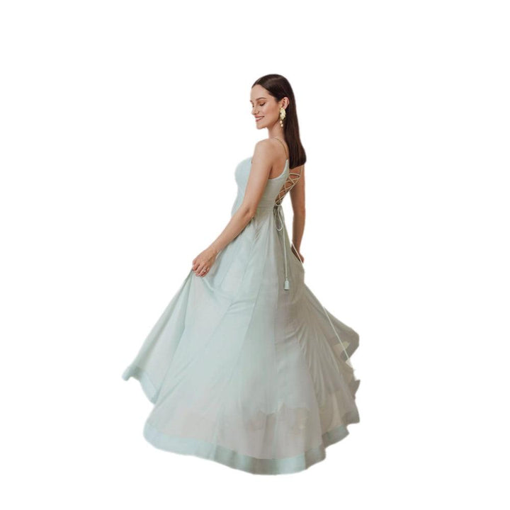 Niki Sky Blue Shimmer Gown - Raas