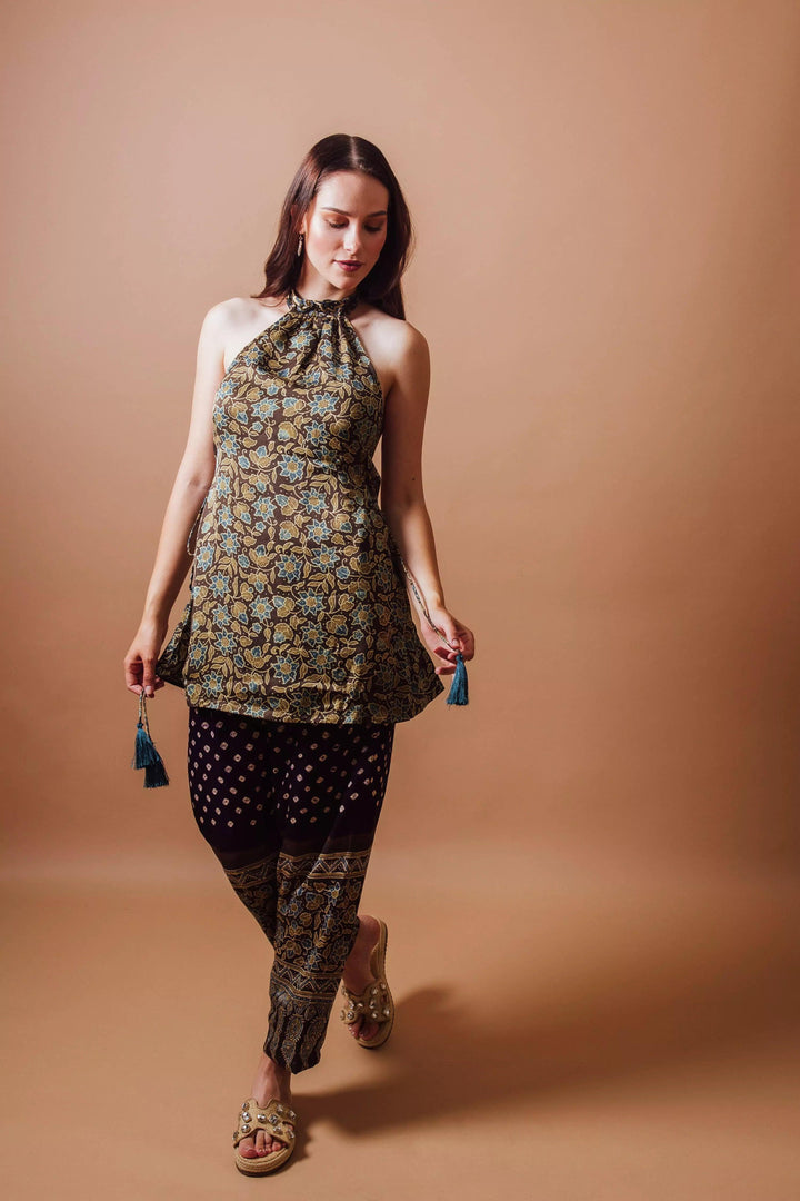 Paula Co-Ord Set with Hand-Blocked Ajrakh Print - Raas
