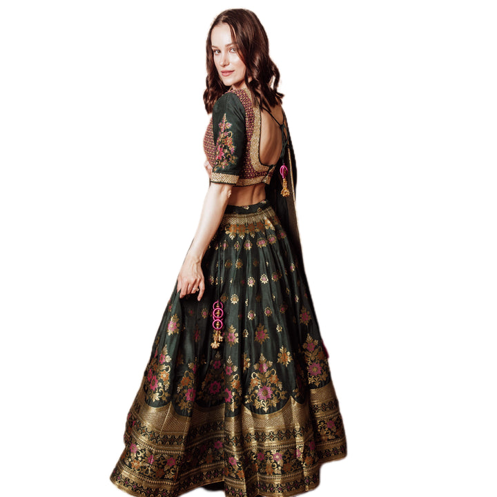 Brenna Green Adorned Lehenga choli set