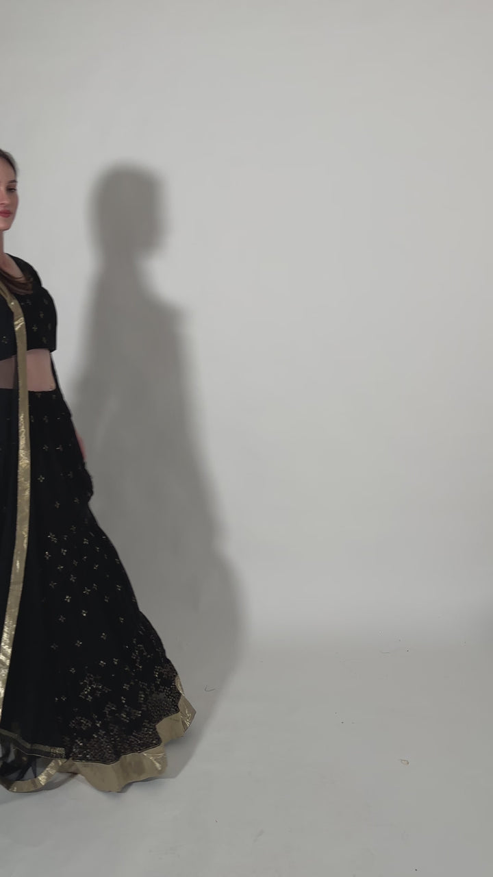 Asha Black Lehenga Choli Set