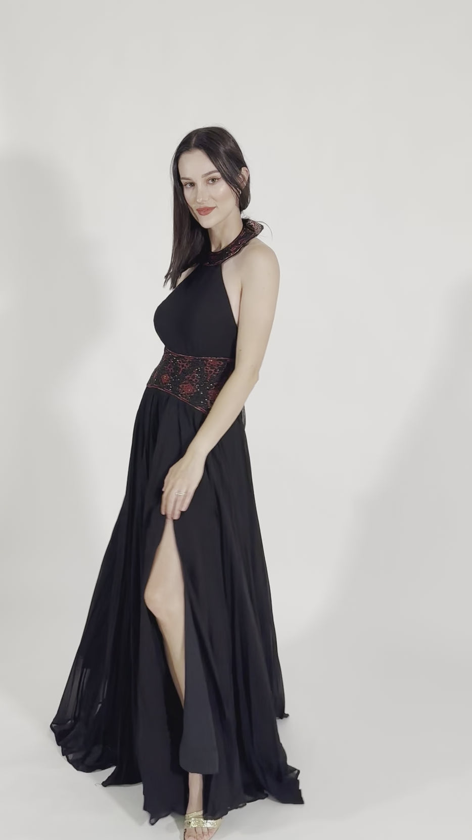 Cocktail dress gown with slit