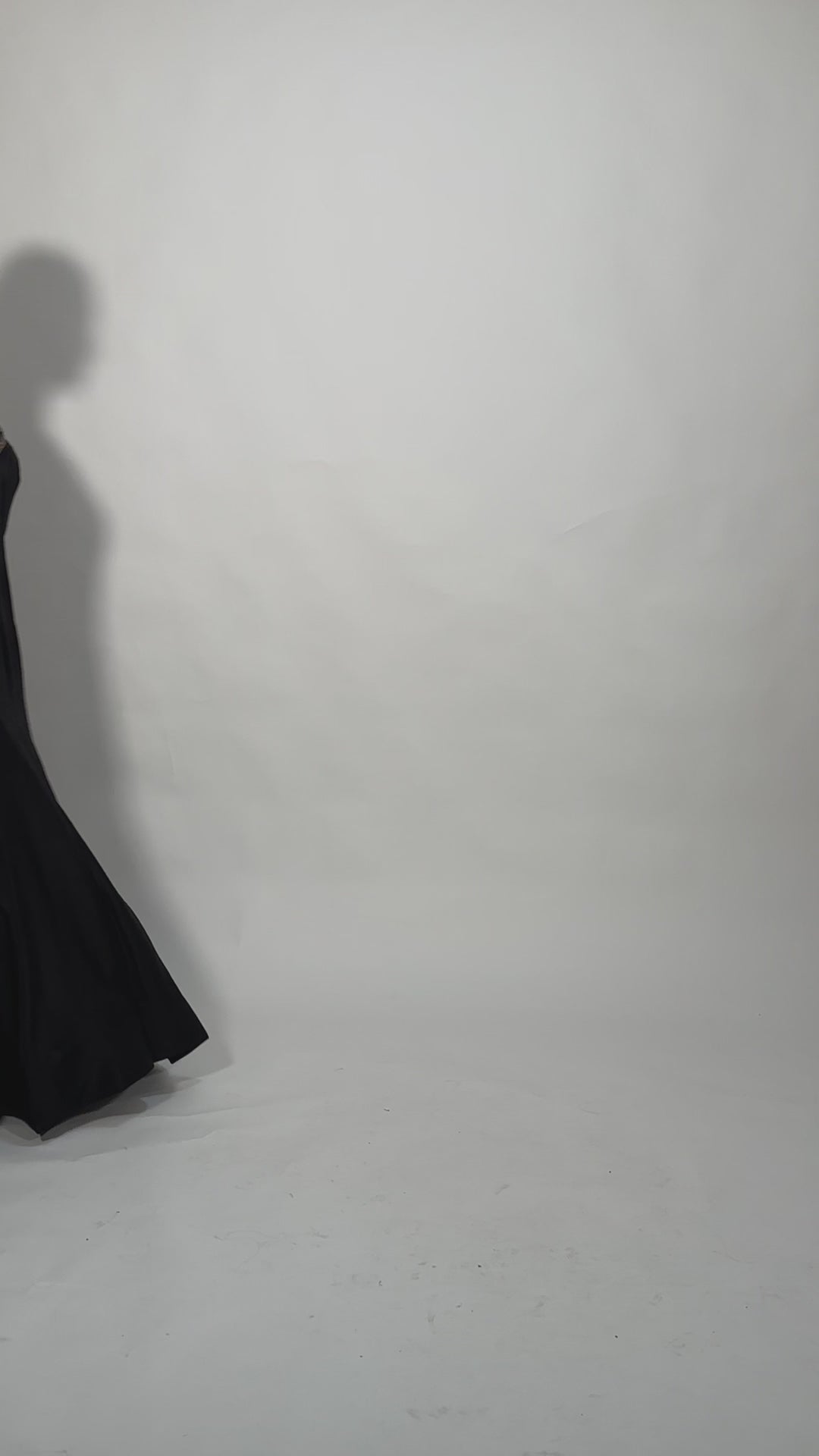 Mona Black Raw Silk Gown