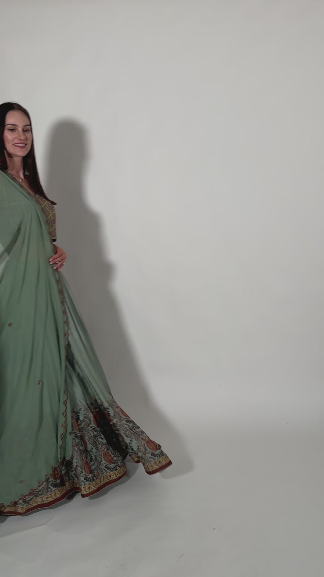 Ramone Pistachio Lehenga with Embroidered Choli and Dupatta