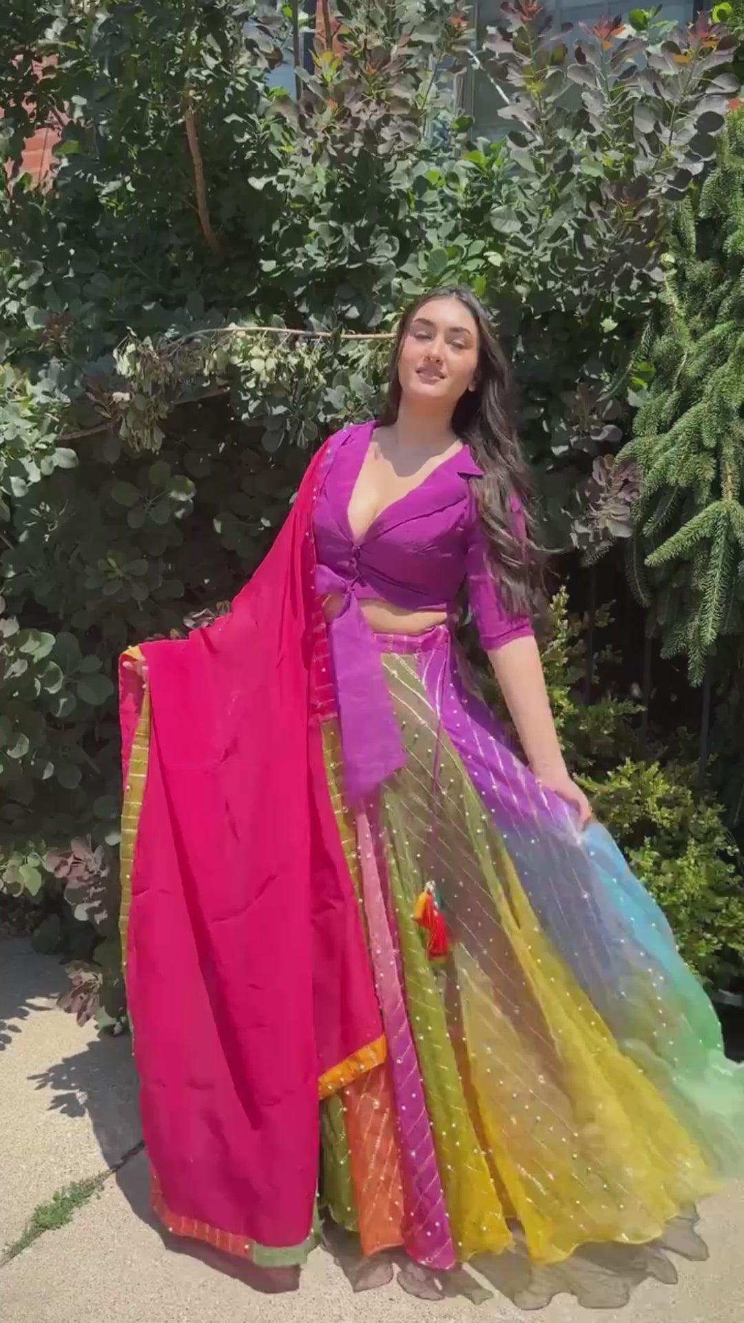 Selena Rainbow Pearl Lehenga