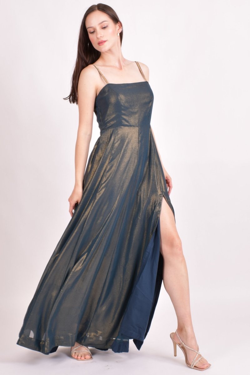 Raas - Adair Green Shimmer Saree Gown - ANARKALI & GOWN USA