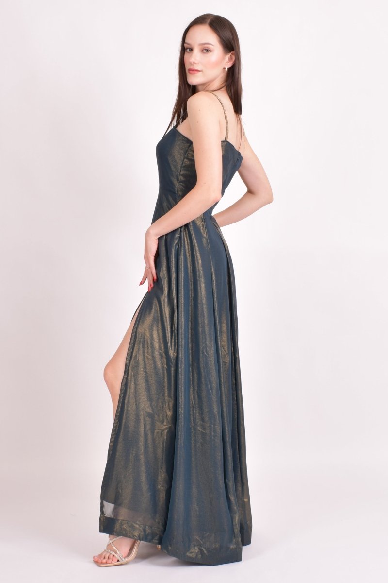 Raas - Adair Green Shimmer Saree Gown - ANARKALI & GOWN USA