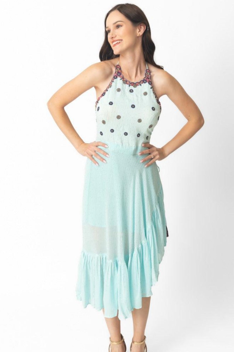 Raas - Amelia High Low Aqua Dress - dresses USA