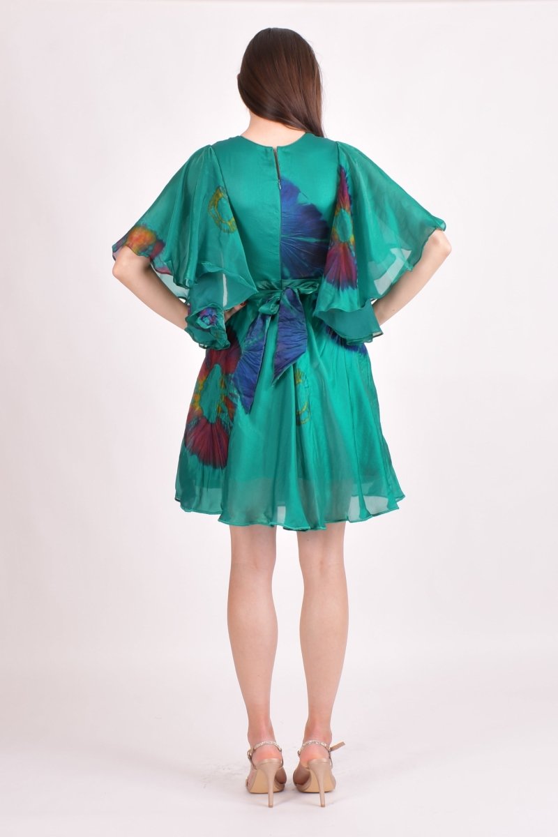 Raas - Belize Hand Tie Dye Green Mini Dress - dresses USA