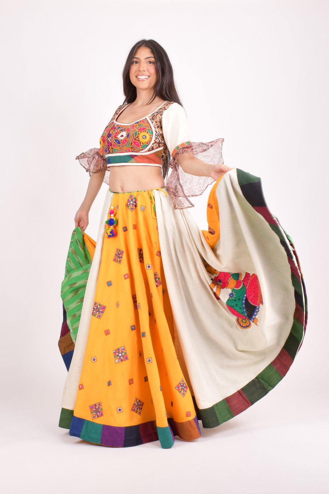 Raas - CHANIYA CHOLI USA - Multi color cotton layered chaniya choli set