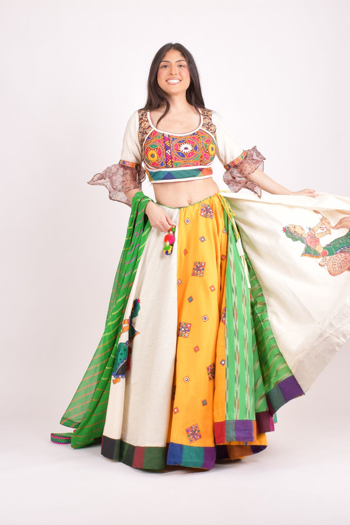 Raas - CHANIYA CHOLI USA - Multi color cotton layered chaniya choli set