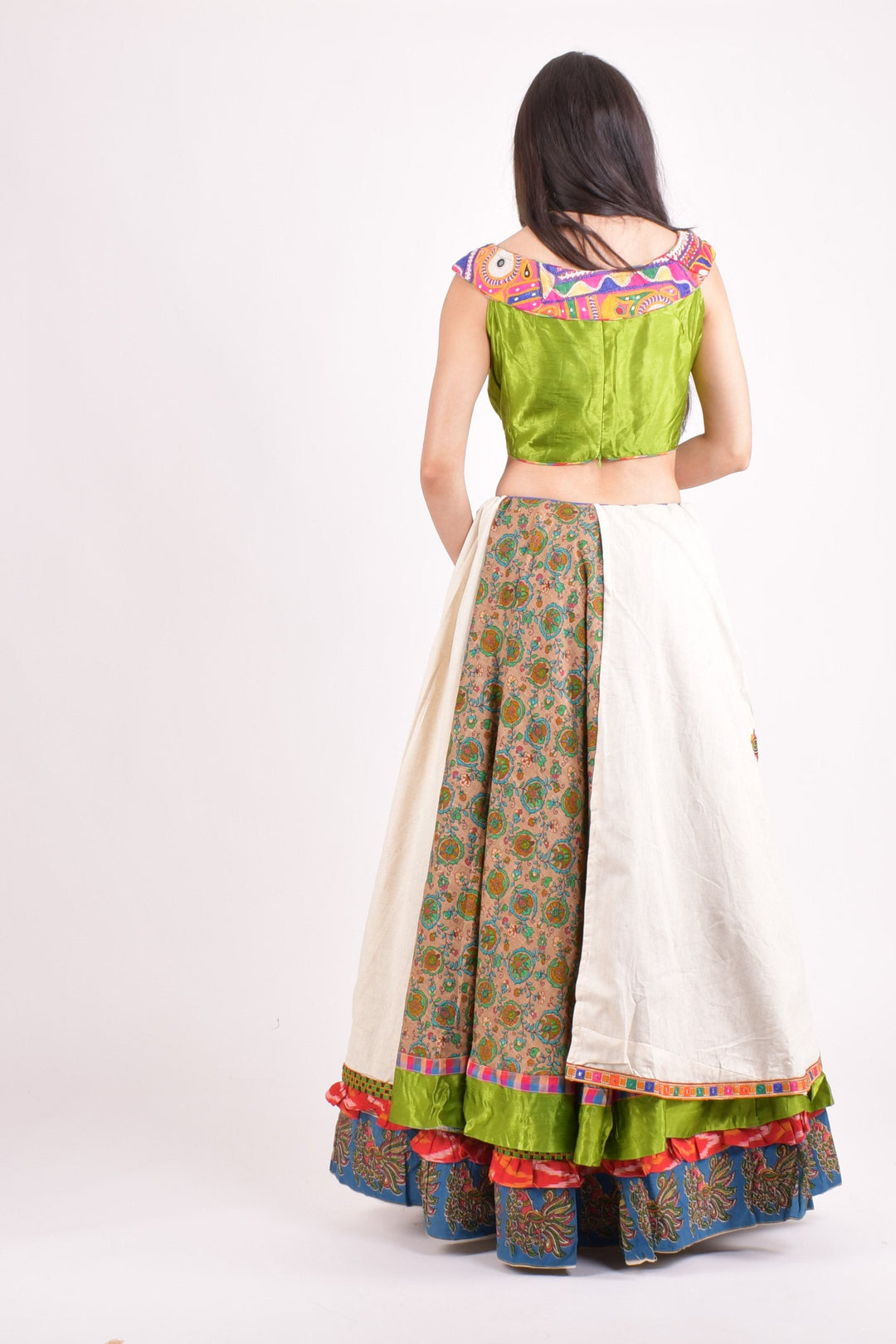 Raas - CHANIYA CHOLI USA - Multi color cotton layered chaniya choli set
