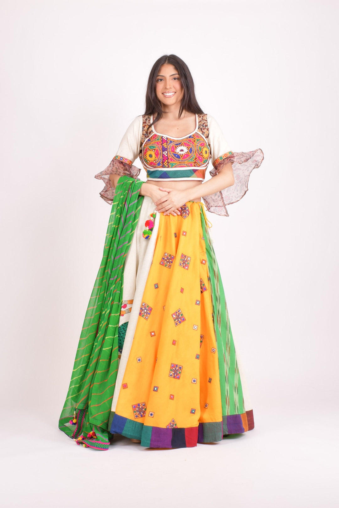 Raas - CHANIYA CHOLI USA - Multi color cotton layered chaniya choli set