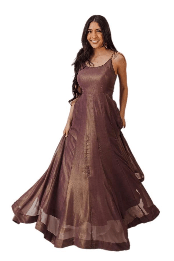 Raas - Harper Brownish Shimmer Gown - ANARKALI & GOWN USA