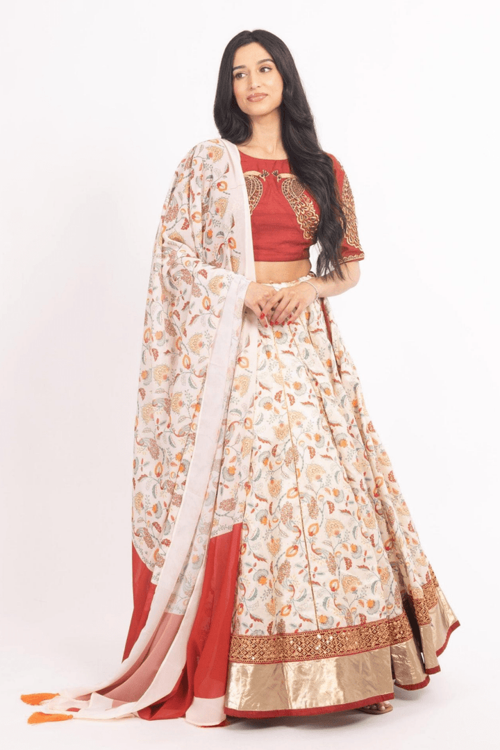 Raas - Milani Off White Lehenga Choli Set - Chaniya choli USA