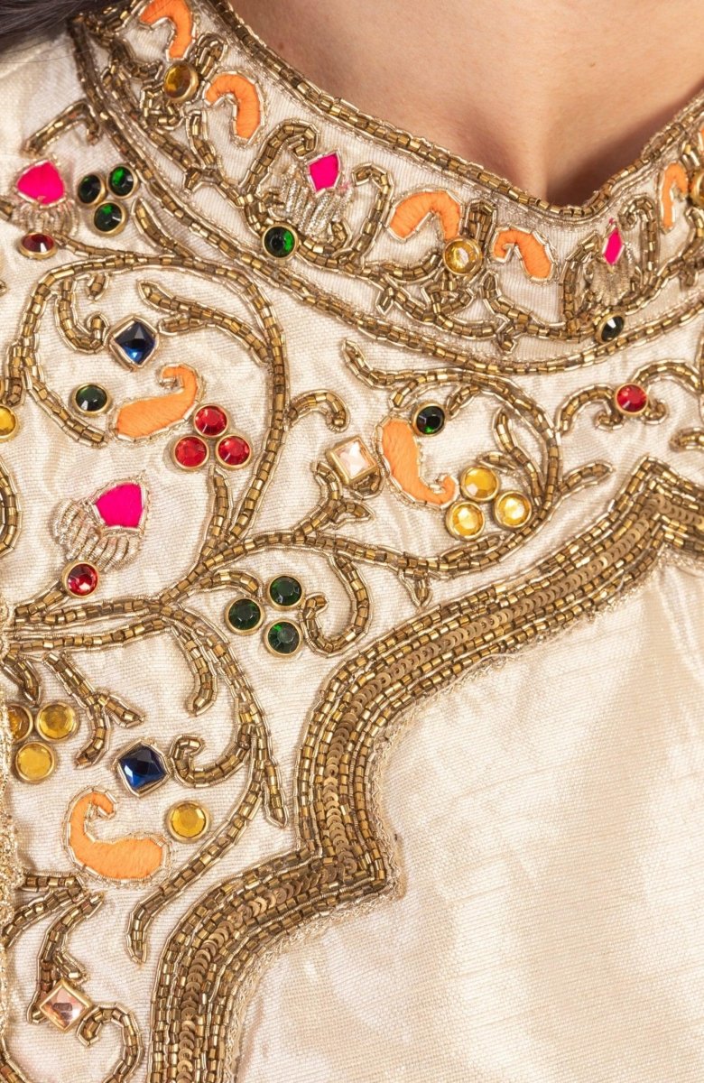 Raas - Oli Beige Chaniya Choli Sequins Embroidered - Chaniya choli USA