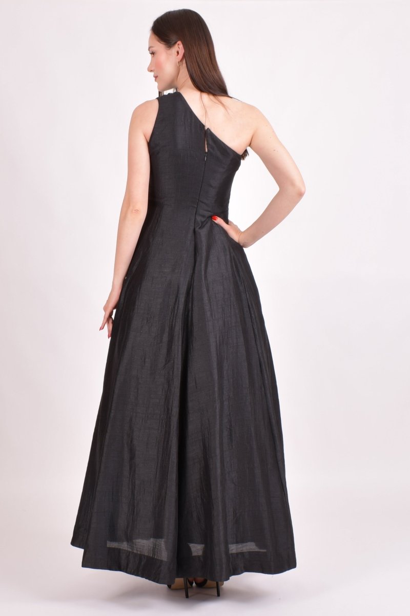 Raas - Oni One Shoulder Embroidered Saree Gown - ANARKALI & GOWN USA