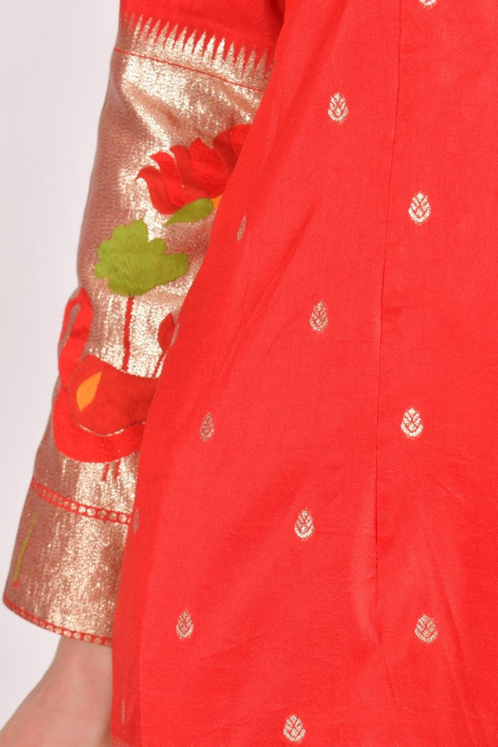 Red Jacquard Butti Silk Mini Blazer Dress RAAS