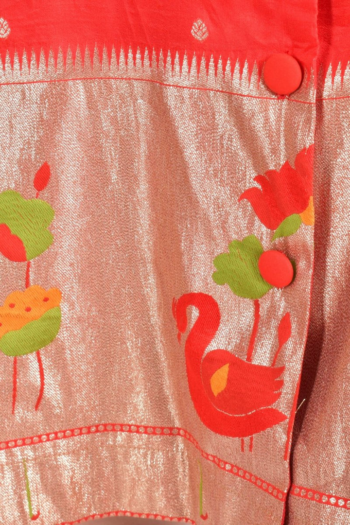 Red Jacquard Butti Silk Mini Blazer Dress RAAS