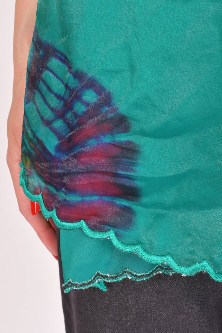 Raas - Trina Hand Tie Dye Green Scarf - scarves & stoles USA