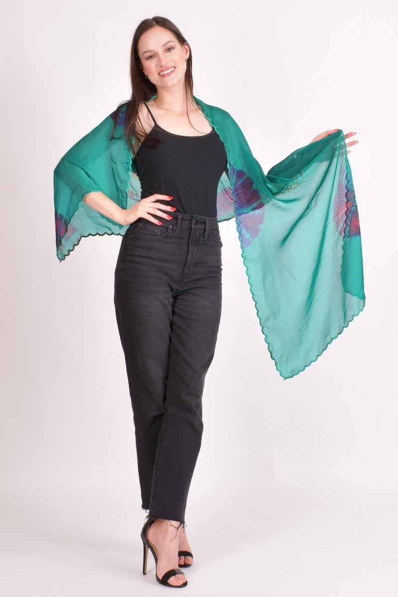 Raas - Trina Hand Tie Dye Green Scarf - scarves & stoles USA