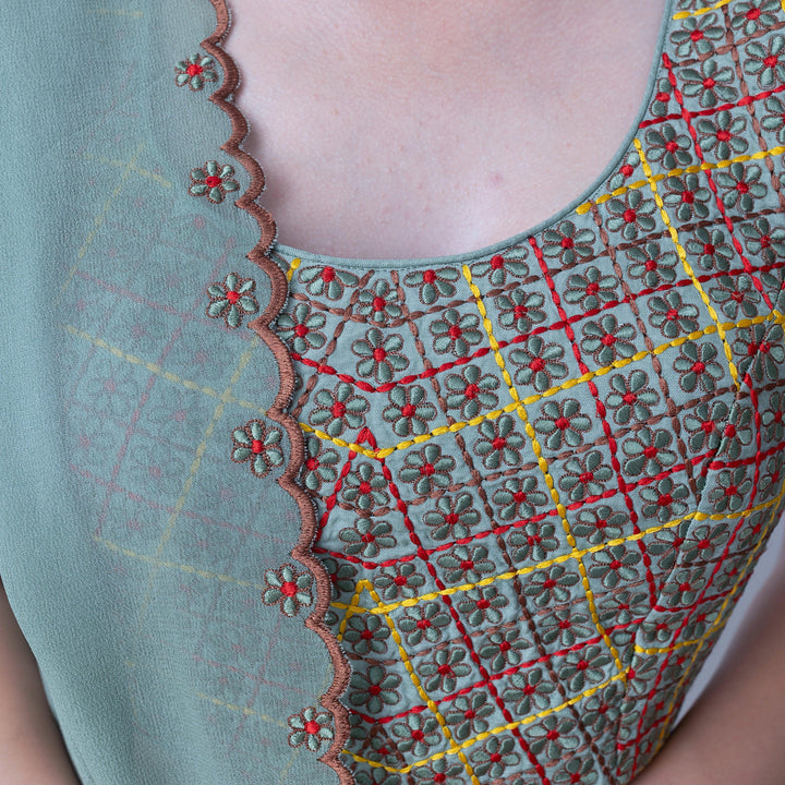 Ramone Pistachio Lehenga with Embroidered Choli and Dupatta - Raas